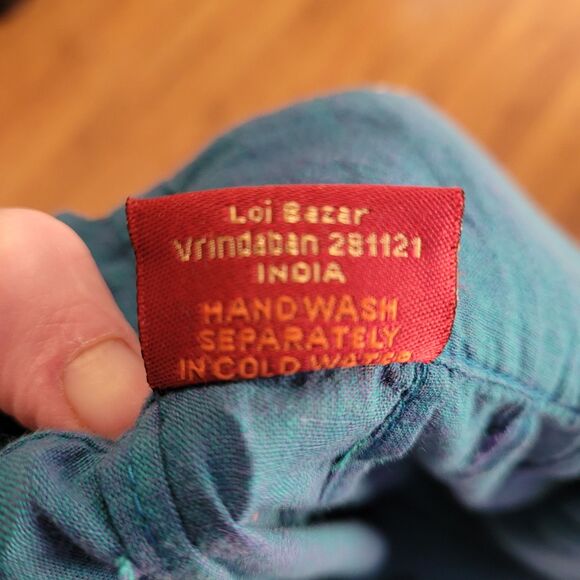 Gangotri Maxi Skirt Teal Turquoise Zari Embroidered Festival Gopi Style L Tall - Picture 6 of 10